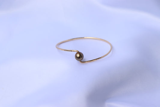 Chocolate Tahitian Pearl Swirl Bangle